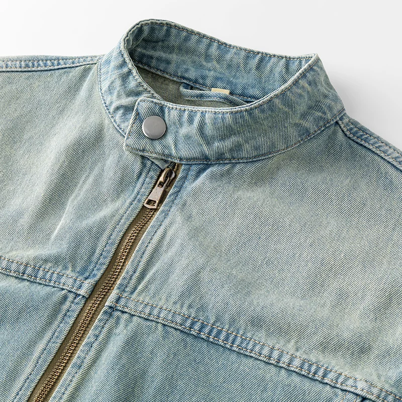 Men's Casual Non-Stretch Denim Jacket High Street Style Zipper Loose Workwear Jacket Plus Size Trendy Streetwear Top 100 Sd29fb43f011641feb3fb65e026cb2f4dt