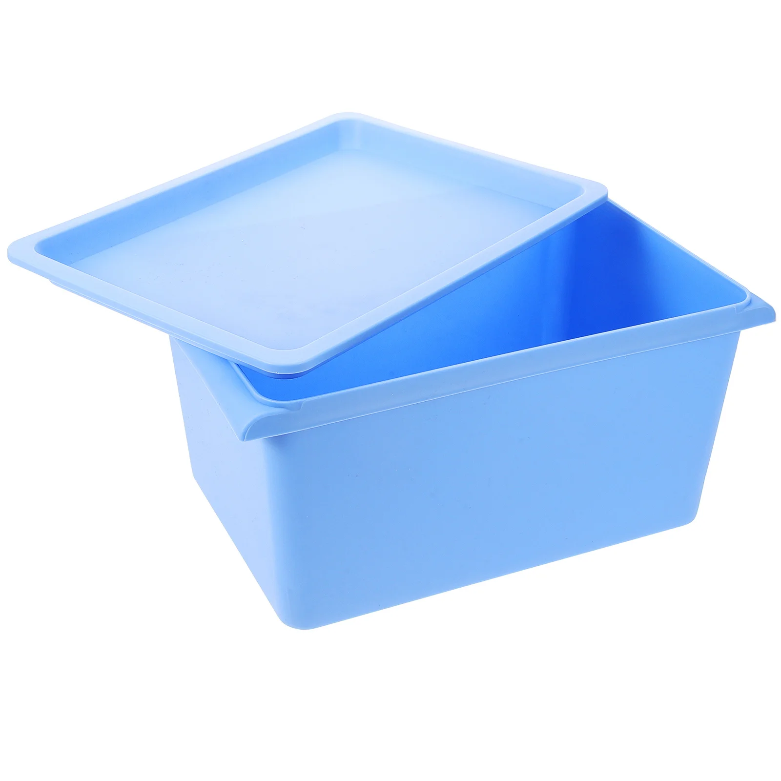 Pequena caixa de armazenamento de plástico organizador de mesa retangular grande capacidade borda lisa material pp para escritório estudo em casa