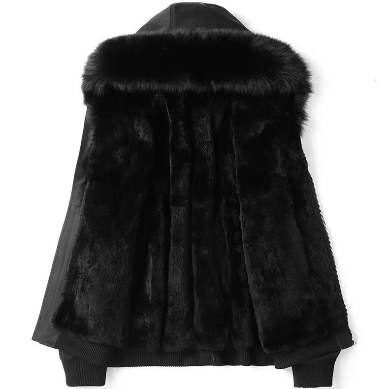 New fur one-piece jacket for men's winter style, overcoming short imitation fur jacket