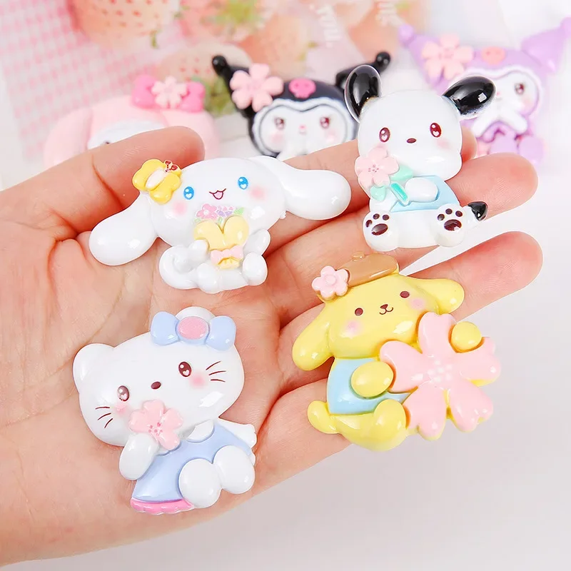 2pcs Big Card Dress Animal Cartoon Sanrio Resin Flatback Supplies Charms for Diy Kawaii Resin Accessories Crafts Materials