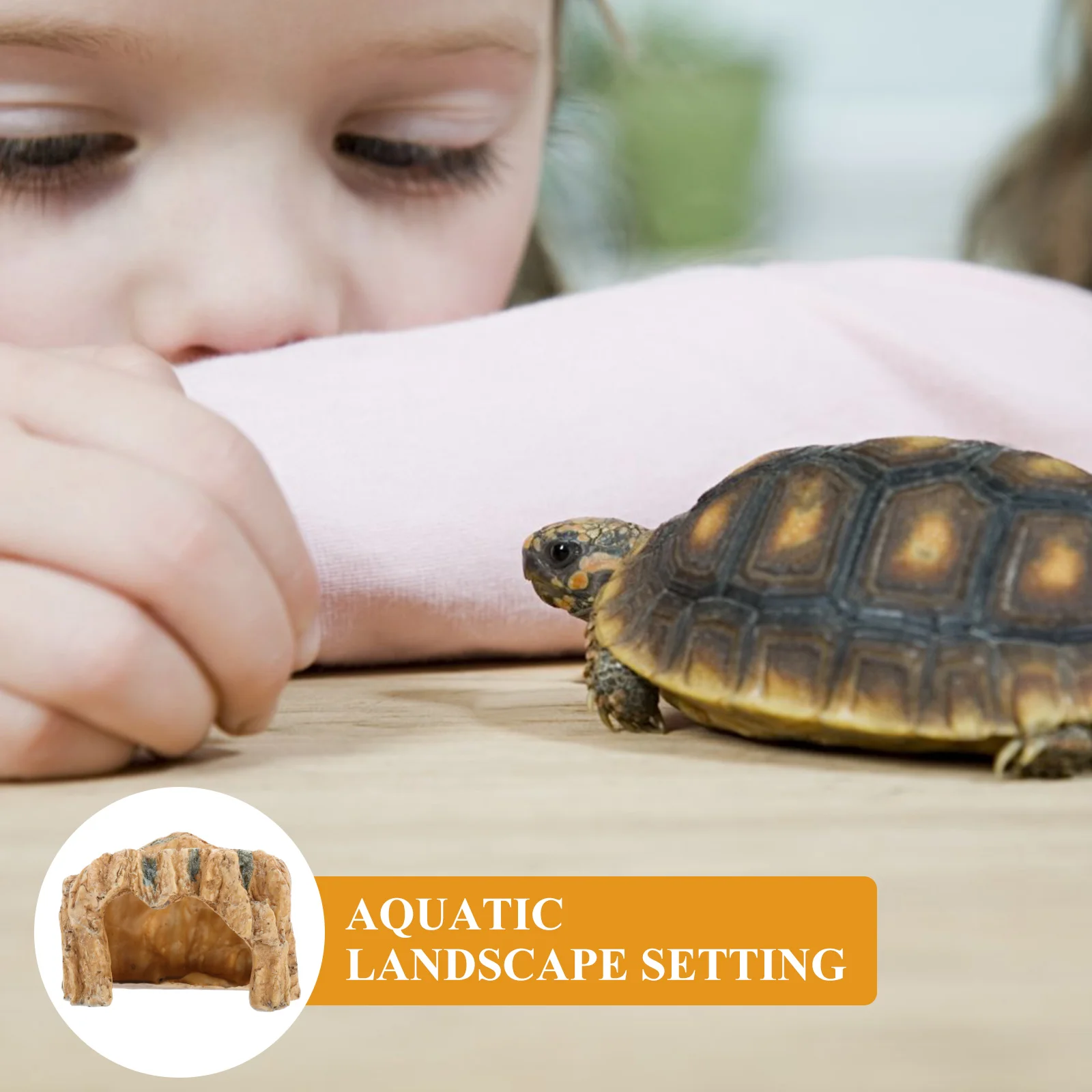 

Resin Turtle Cave Reptile Habitat Climbing Platform Shelter Fish Tank Ornament Hiding Hole Pet Breeding Place Aquarium Accessory