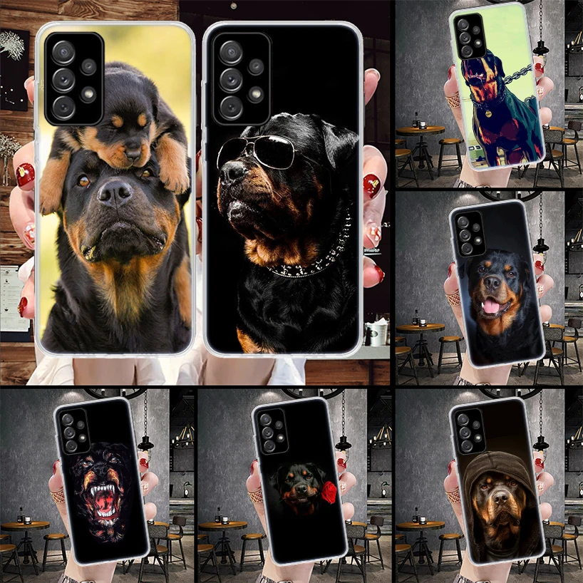 Funda de teléfono suave con perro Rottweiler para Samsung Galaxy A13 A14 A15 A16 A53 A54 A55 A56 A33 A34 A35 A36 A23 A24 A25 A26 A05S Coque