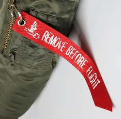 Red Nylon Side Label, Flight Jacket Decorative Arm Band, Key Fob Pendant, Hunting Clothing Accessory