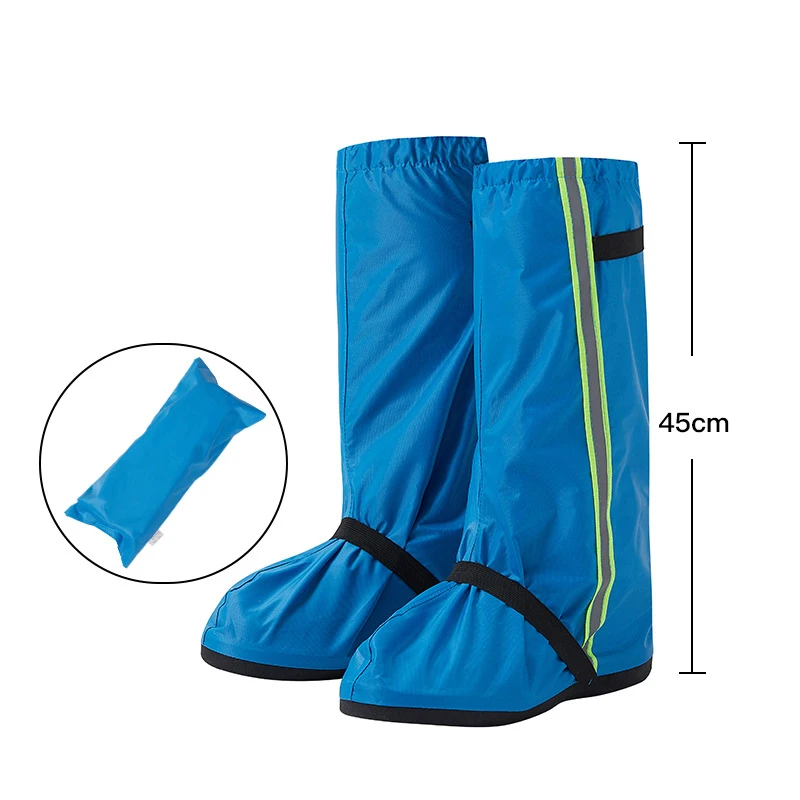 Botas de lluvia gruesas de tubo alto, zapatos impermeables para acampar al aire libre, cubierta reutilizable para zapatos a prueba de lluvia para motocicleta, ciclismo y bicicleta