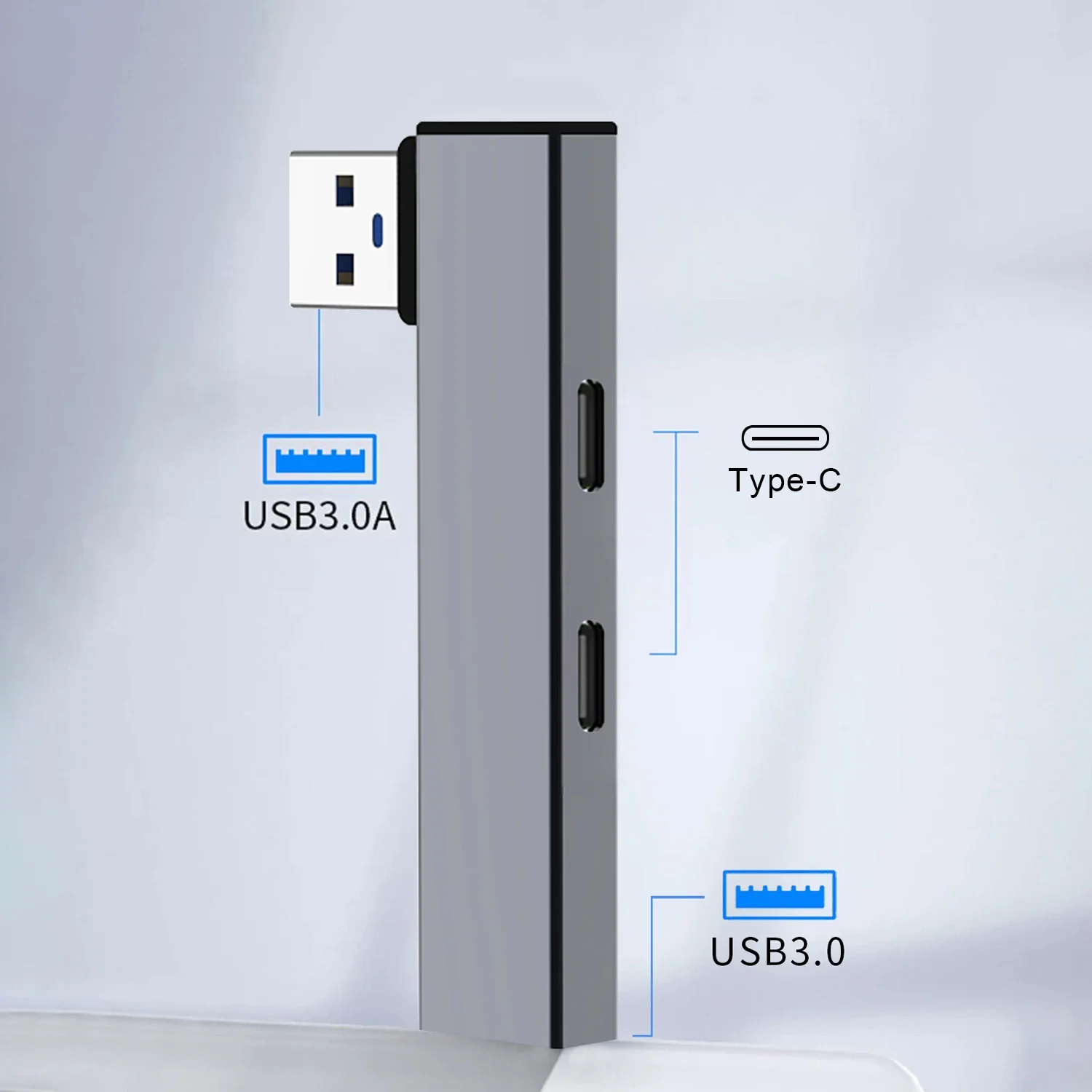 Hub usb 3 portas usb 3.0 adaptador portátil mini doca estações ultra-fino 5gbps/480mbps de alta velocidade USB-C divisor 3 em 1 conversor
