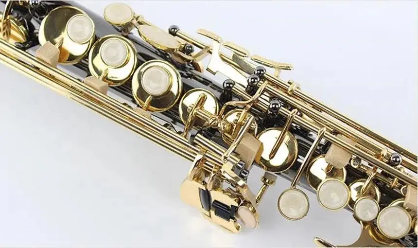 Black Professional level Soprano Saxophone S901 Brass powder Tube Gold Key Sax With Mouthpiece Reeds