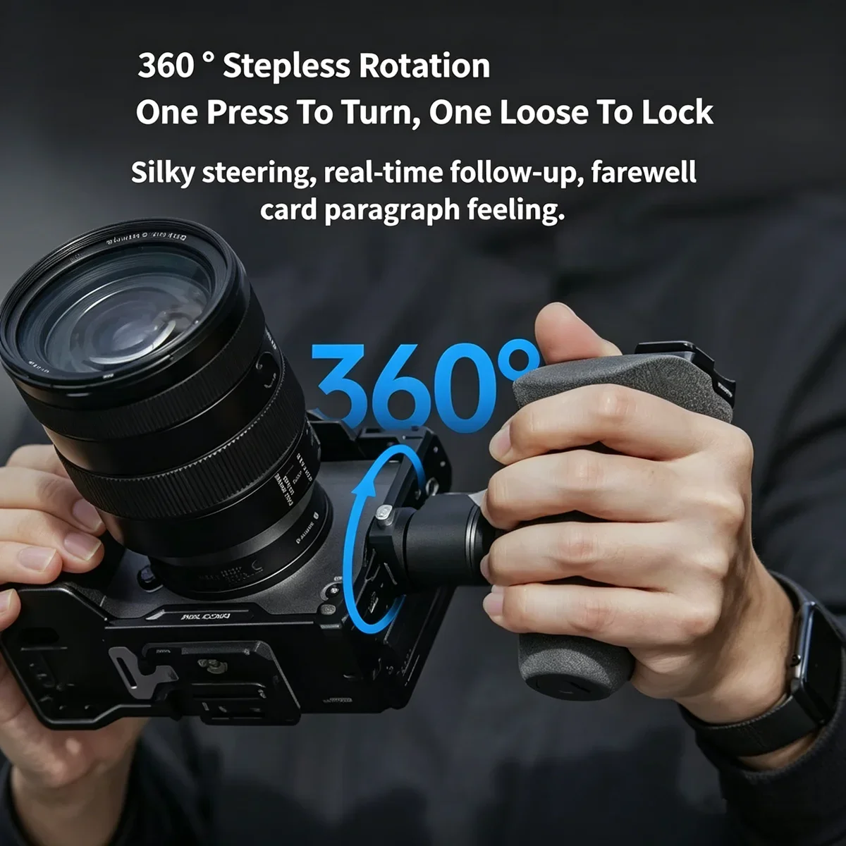 FALCAM F22B5601 Quick Release Side Handle Pro Left Grip Multifunctional Expansion Mount for Canon Sony Camera Rabbit Cage