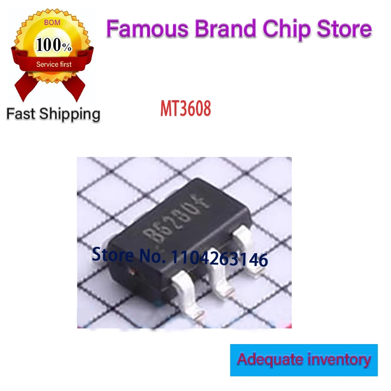 B628 New and original MT3608 SOT23-6 5V/1.2A 100PCS