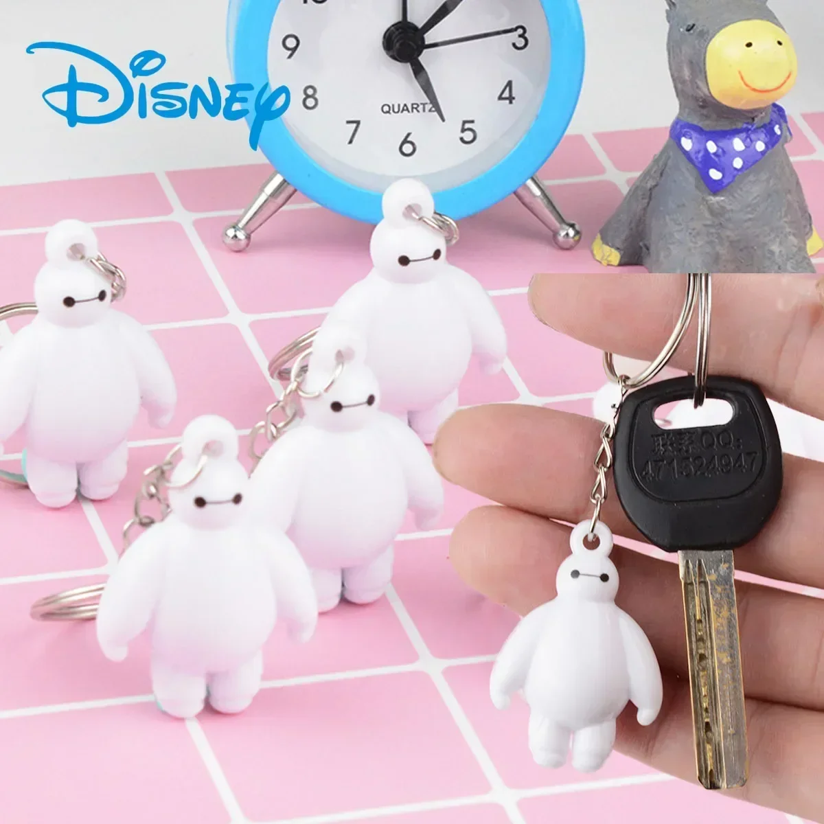 

Disney Baymax Cartoon Big Hero Keychain Kawaii Anime Pendant Student Backpack Hanging Ornament Children Toys Friend Holiday Gift