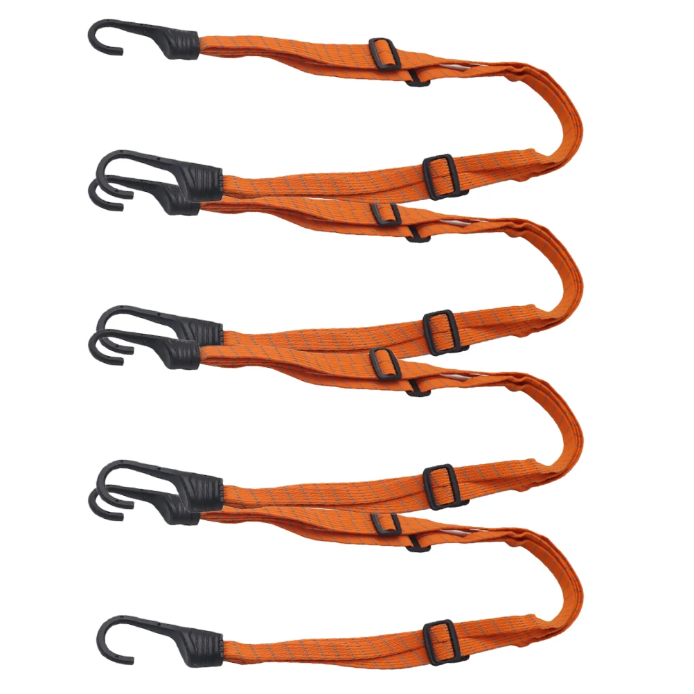 

4pcs Motorcycle Straps 60cm Black Bike Luggage Straps Adjustable Cargo Cords Hooks Fixing Belts Securing Rope Tension Cord