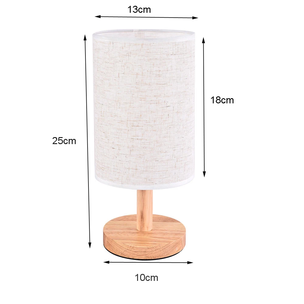 Small USB Table Lamp for Bedroom Bedside Lamps for Nightstand with Round Fabric Shade Desk Reading Lamp for Kids Room 