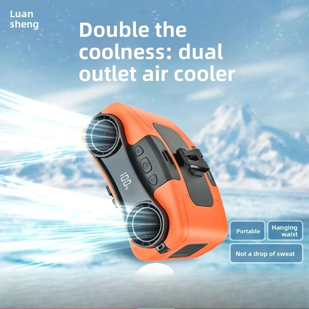 For Luansheng K50/K60 Waist Fan, Dual-Outlet Wearable Cooling Fan with Long Battery Life for Outdoor Work