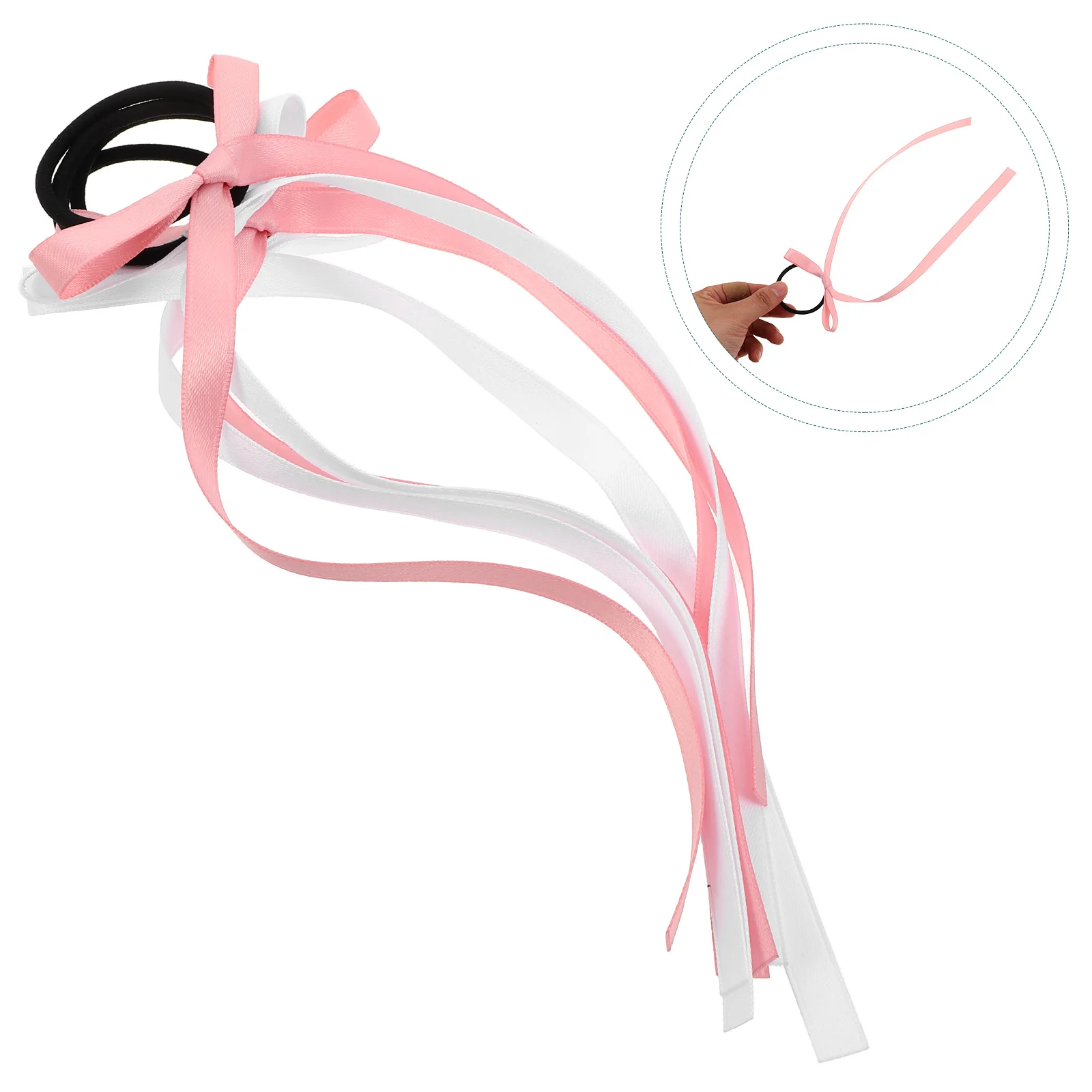 

Rope Pairs Girls Accessories Ballet Bow Ties Scrunchies Ribbon Bows Hair Braided Decor Elastic Bows For Girls Hair Band
