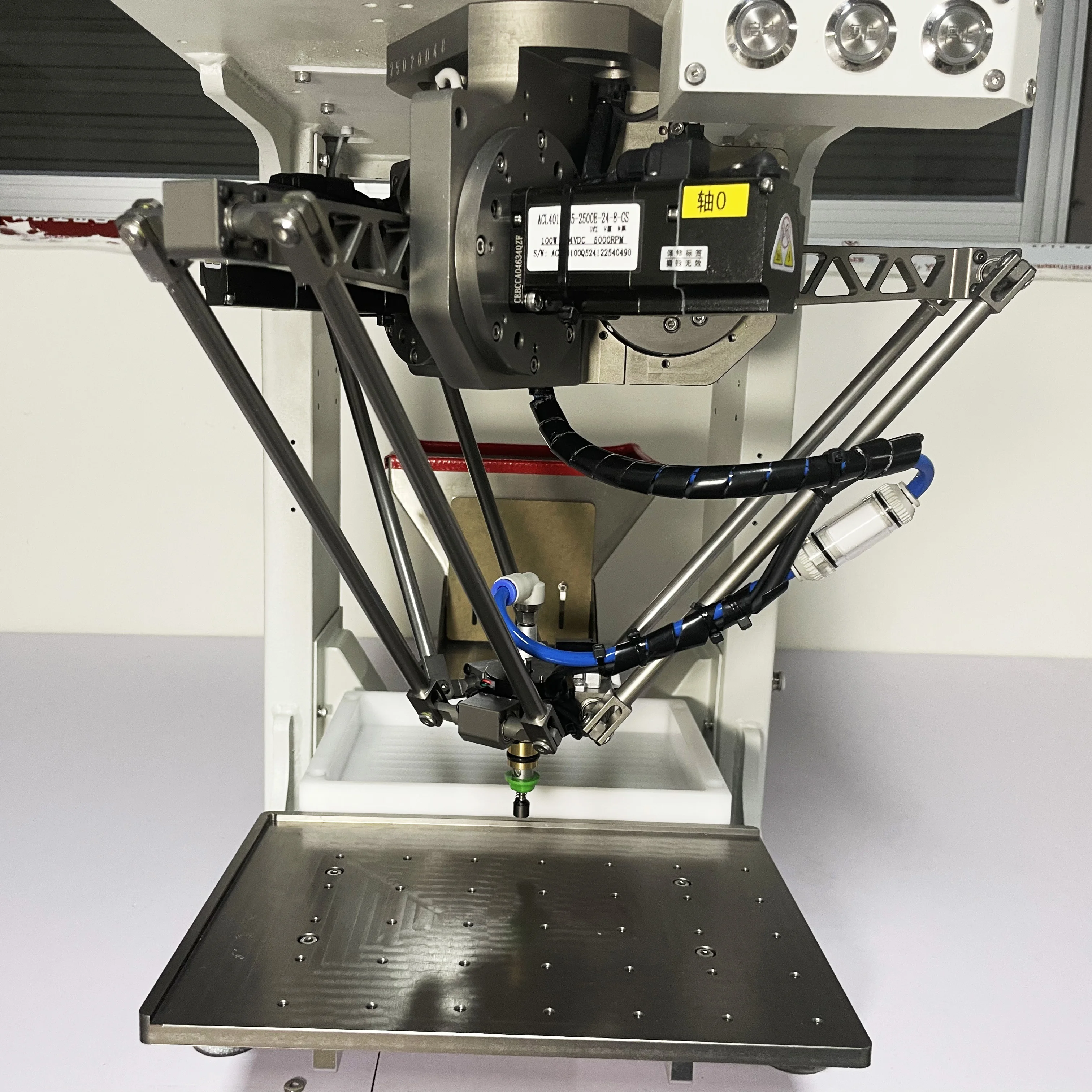 Fast Vision-Based Desktop 3-Axis Intelligent Mini De lta Ro bot Sorting Equipment for Tiny Screws and Lens Assembly Production