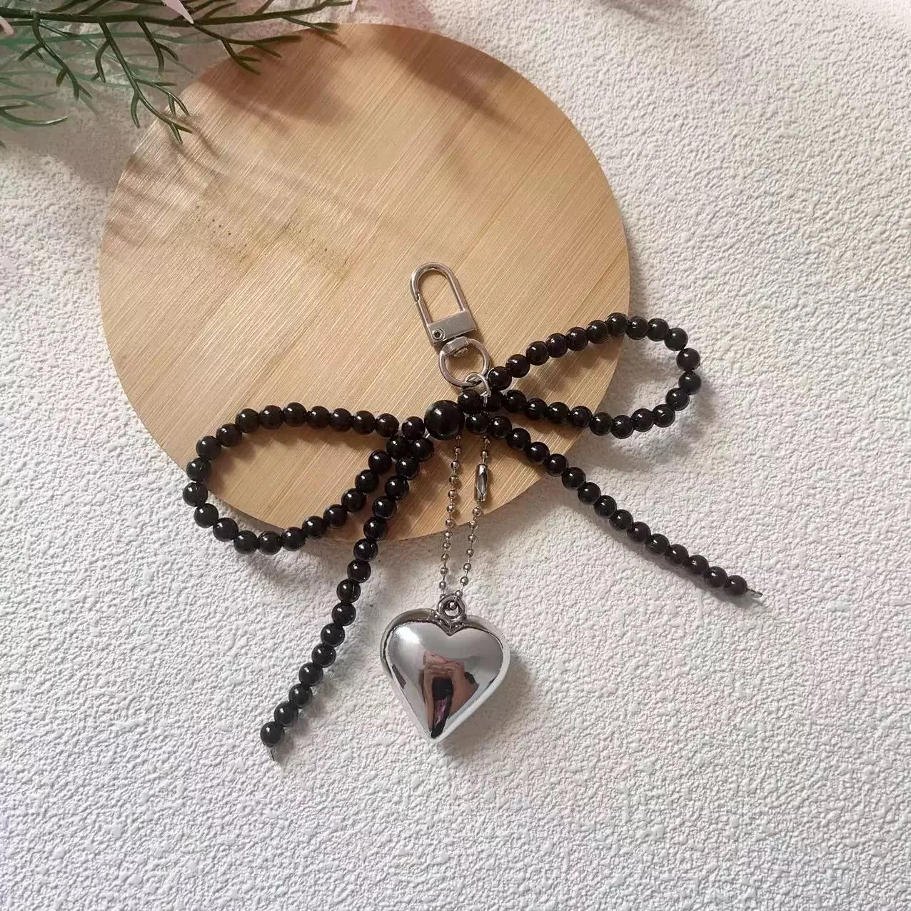 Trend Beauty Pearl Bow Strap Love Pendant Sweet And Versatile Keychain Backpack Pendant For Women