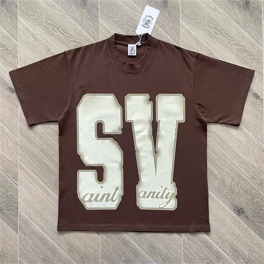 

SAINT VANITY Minimalist Letter print T Shirt Men Women High Quality T-shirt Top Tees