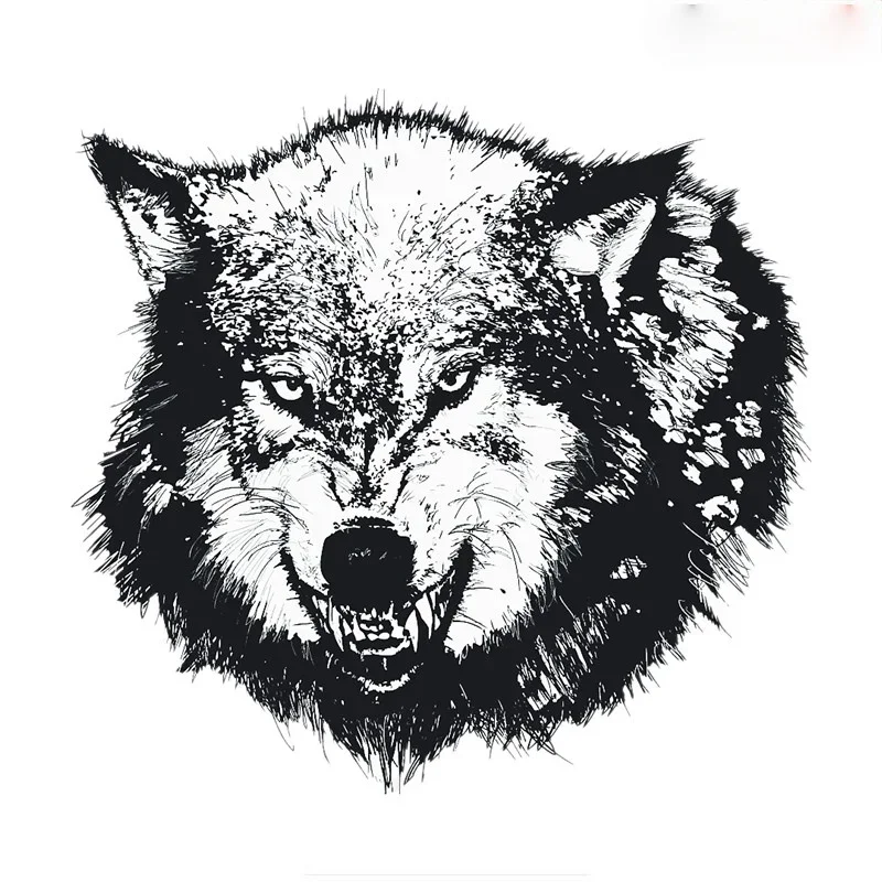 Car Sticker Angry Hungry Wolf Vinyl Car Bumper Body Rear Window Decorative Decal Waterproof Sunscreen Cover Scratches PVC,15CM