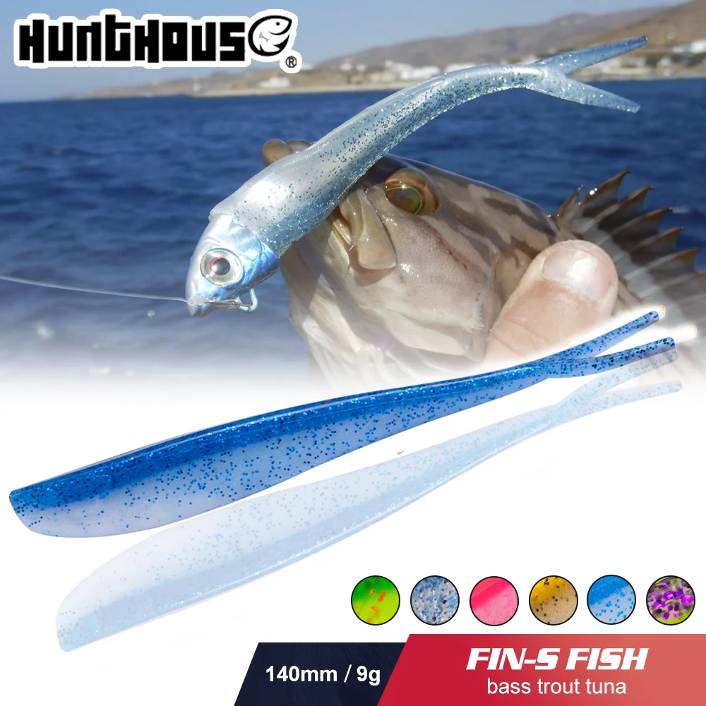 

Hunthouse Fishing Soft Lure Easy Shiner 140mm/9g Forktail Silicone Artificial Jigging Worm Swimbait Wobblers Baits For Texpose