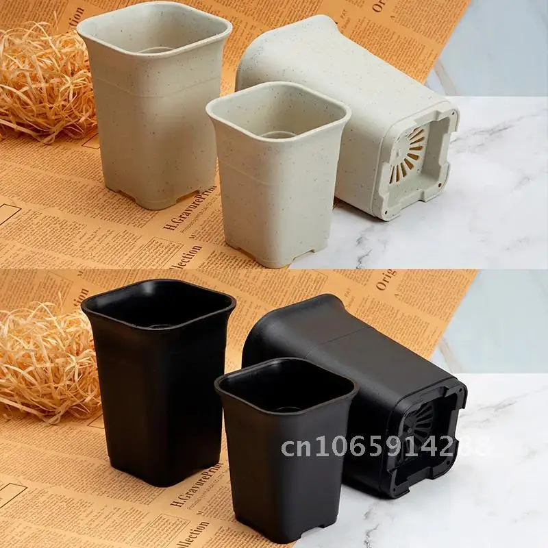 Thicken Square Succulent Flower Pots Cactus Plant Deep Type Waist Black/White Flowerpot Decor High Garden Pot Vientiane Nursery