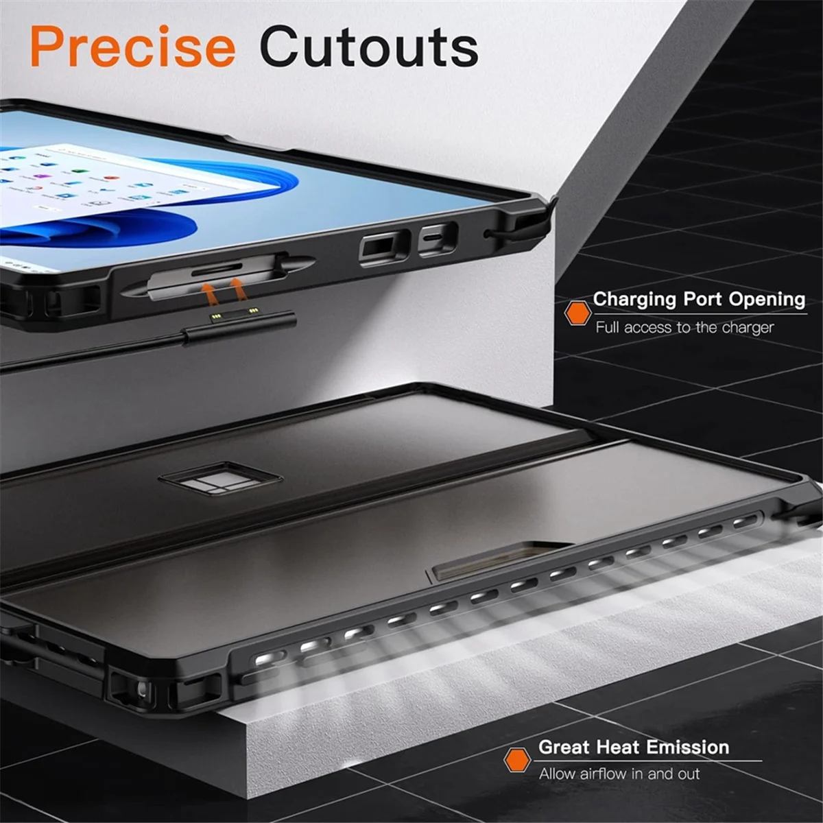 ABAN Tablet Hard Case Shell for Pro 7 Plus 6 5 Pro 4 LTE, Shockproof Protective Rugged Cover,B