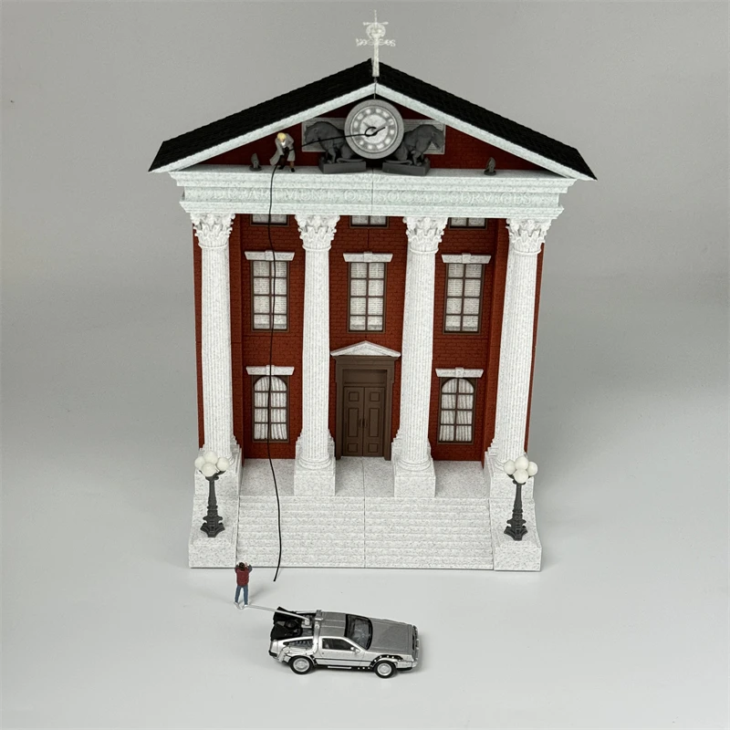 Classic 1/64 Scale Back to the Future Court House Clock Tower Diorama Fine Dr. Brown and Marty Figure Plastic Assembly Model Kit