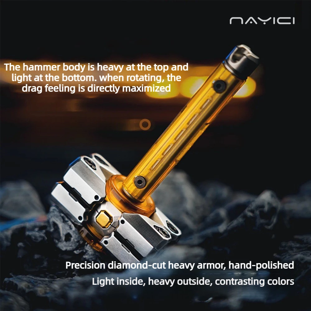 (Pre-sale) NAYICI Bone Crusher Armored  Mechanical Metal Spinning Fingertip Top Composite Decompression Toy
