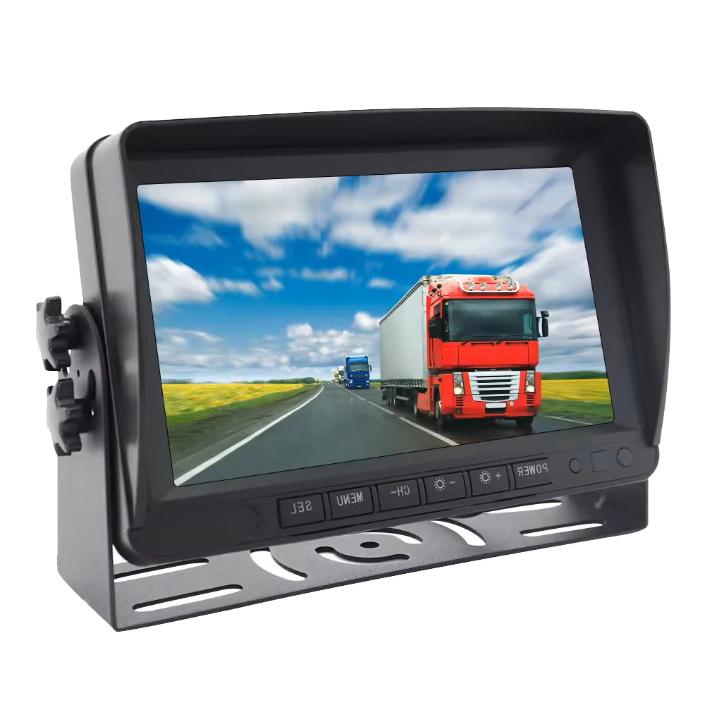 

New Style 7 Inch HD LCD Car Monitor RGB Function TN Screen Type 12V Rear View for Bus Heavy Duty 24V Forklift RV Truck Vehicle