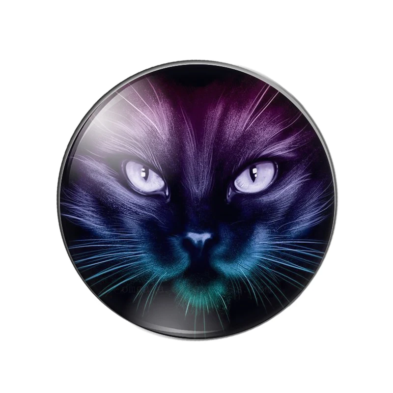 New Cat Face Patterns 10pcs mixed 12mm/14mm/16mm/18mm/20mm/25mm Round photo glass cabochon flat back Making findings