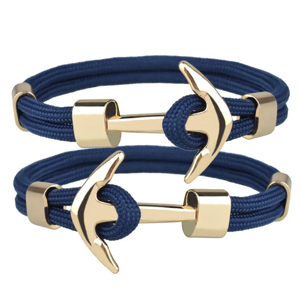 

Kirykle 2 pcs Hot Sale Couple Bracelets Anchor Bracelets Bangles Braided Polyester Rope Bracelets For Women Men Gifts