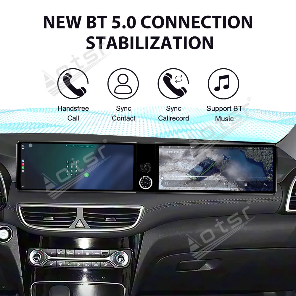 Doppio carplay automatico da 12.3 pollici Android 13 Per Hyundai Tucson 2016 -2019 Autoradio Lettore multimediale GPS Stereo WIFI Touch Unità principale
