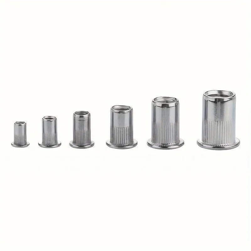 53 pcs M3 Flat Head Rivet Nuts with Corrosion Resistant, ideal for DIY Hardware Projects and Furniture Assembly
