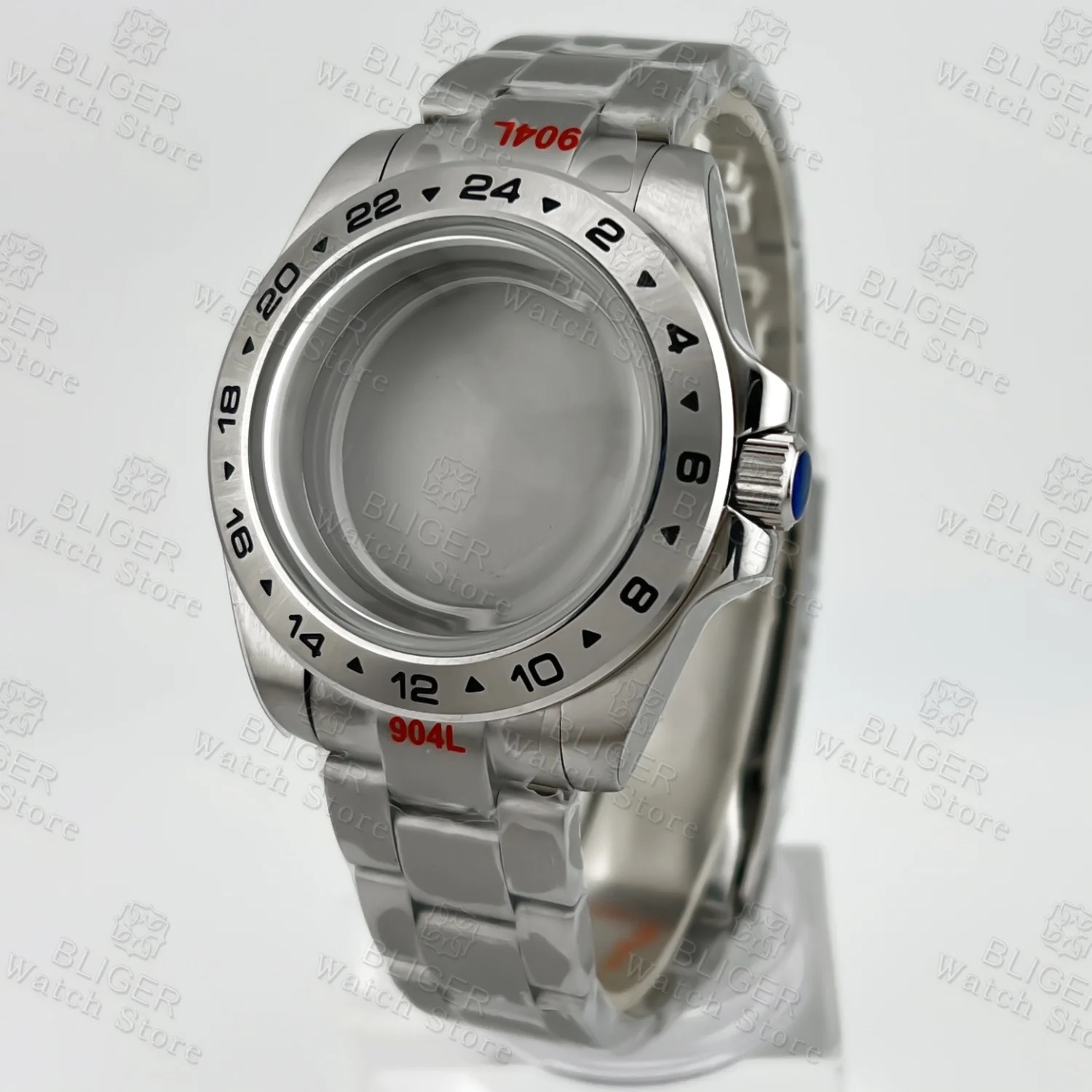 

Корпус BLIGER 40 мм Explore 2, цельный безель, куполообразное стекло, подходит для механизмов NH34, NH35, NH36, ETA2824, PT5000, браслет из нержавеющей стали
