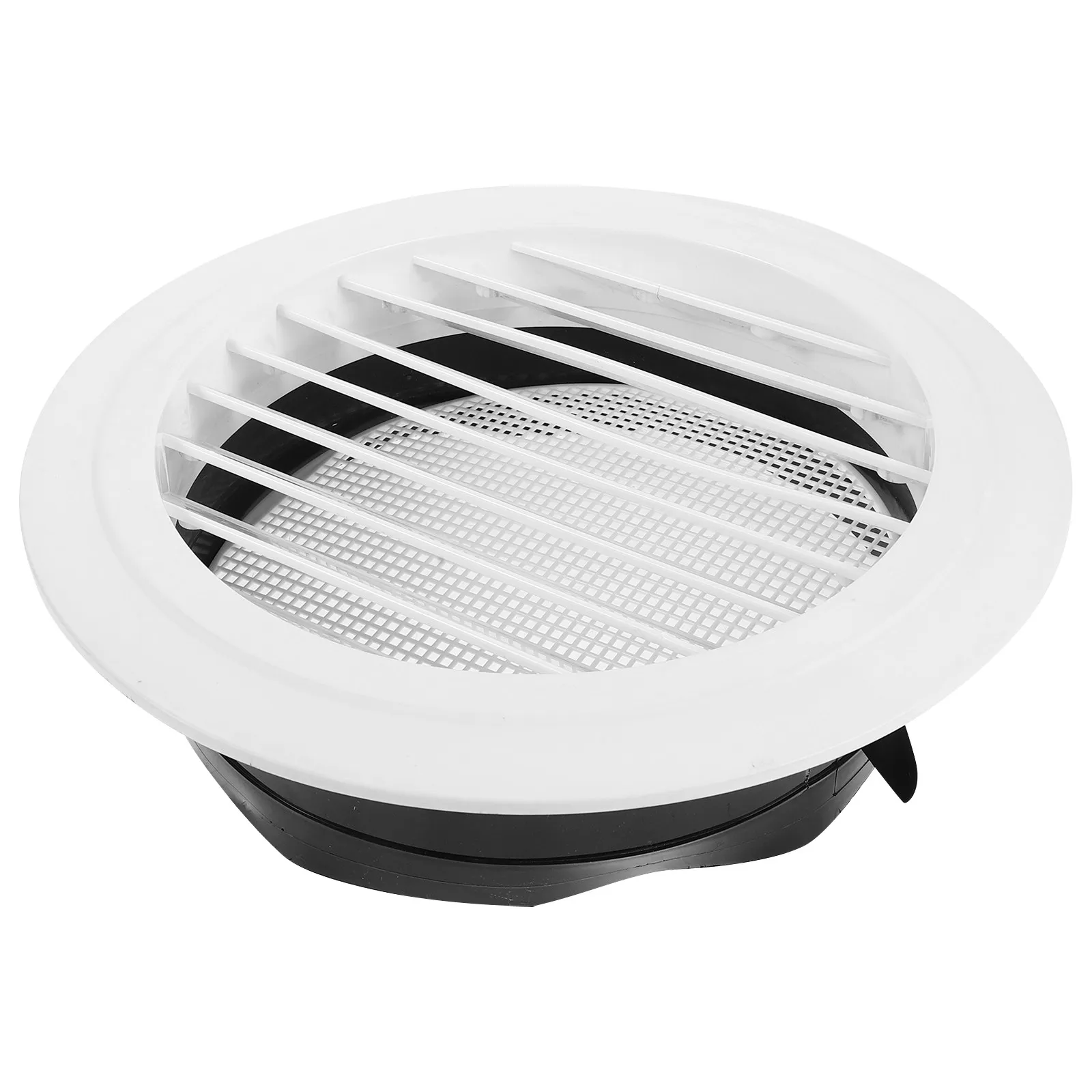 

Soffit Vent Cover Round Plastic Louver Built-in Screen Mesh Bathroom Attic Garage Dryer Duct Exhaust Ventilation Hood Vent
