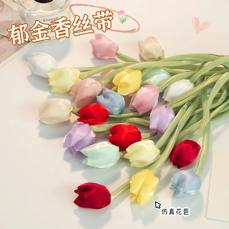 

11Pcs Tulip Accessory Bow With Auxiliary Hair Clip Decoration DIY Flower Clothing Hairpin Hair Accessory Parts