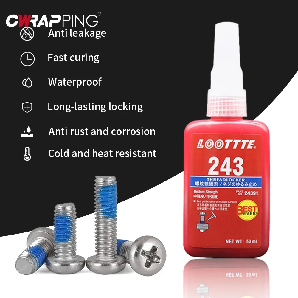 243 Thread Locking Adhesive Screw Glue Fast Curing Anti-oxidation Corrosion-resistant High-temperature Automotive Repair Tools
