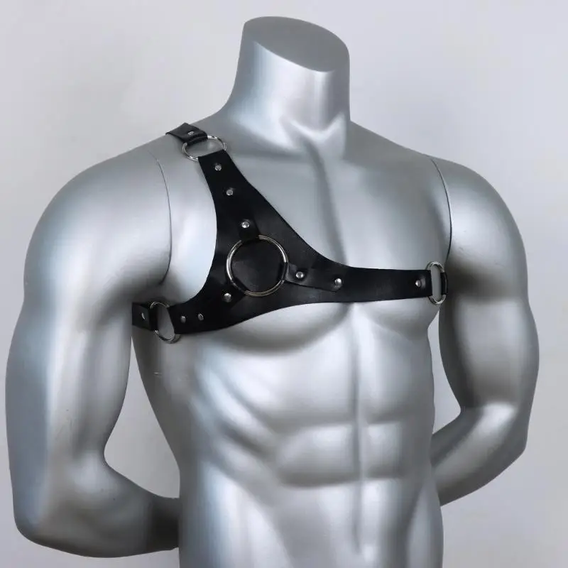 652F Shirt Sleeve Holder for Adult Armband Adjustable PU Leather Male Fashion Jewelry