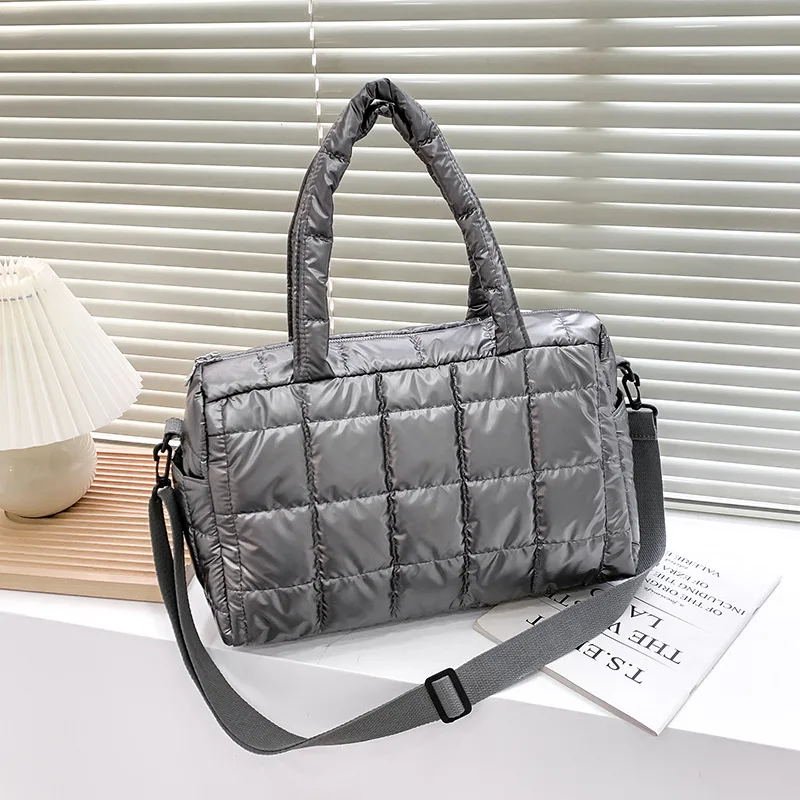 Yogodlns Luxus Raum Gepolsterte Baumwolle Handtasche Große Kapazität Schulter Tasche Wasserdichte Nylon Tasche Reise Unten Umhängetasche Geldbörse Bolsa – Detail 23