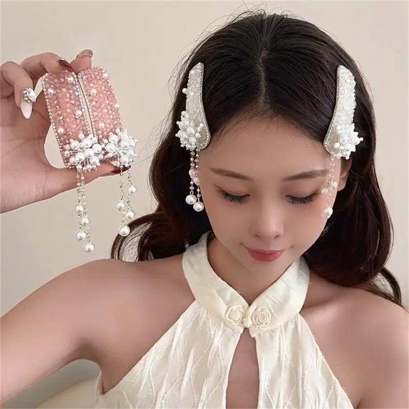 

39BB Elegant Crystal Hairpins Tassels for Women Pageant Queen Barrette Perfect for Weddings and Prom Photo Props