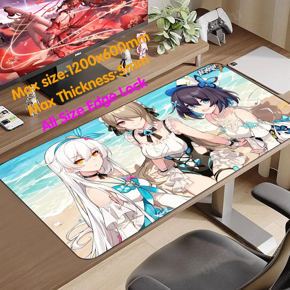 Honkai Impact 3 Desktop Setup Mouse Pc Setup Accessories Pad 1200x600 Mouse Pad 5mm Thicking Super Big Large Desk All Mause Pads