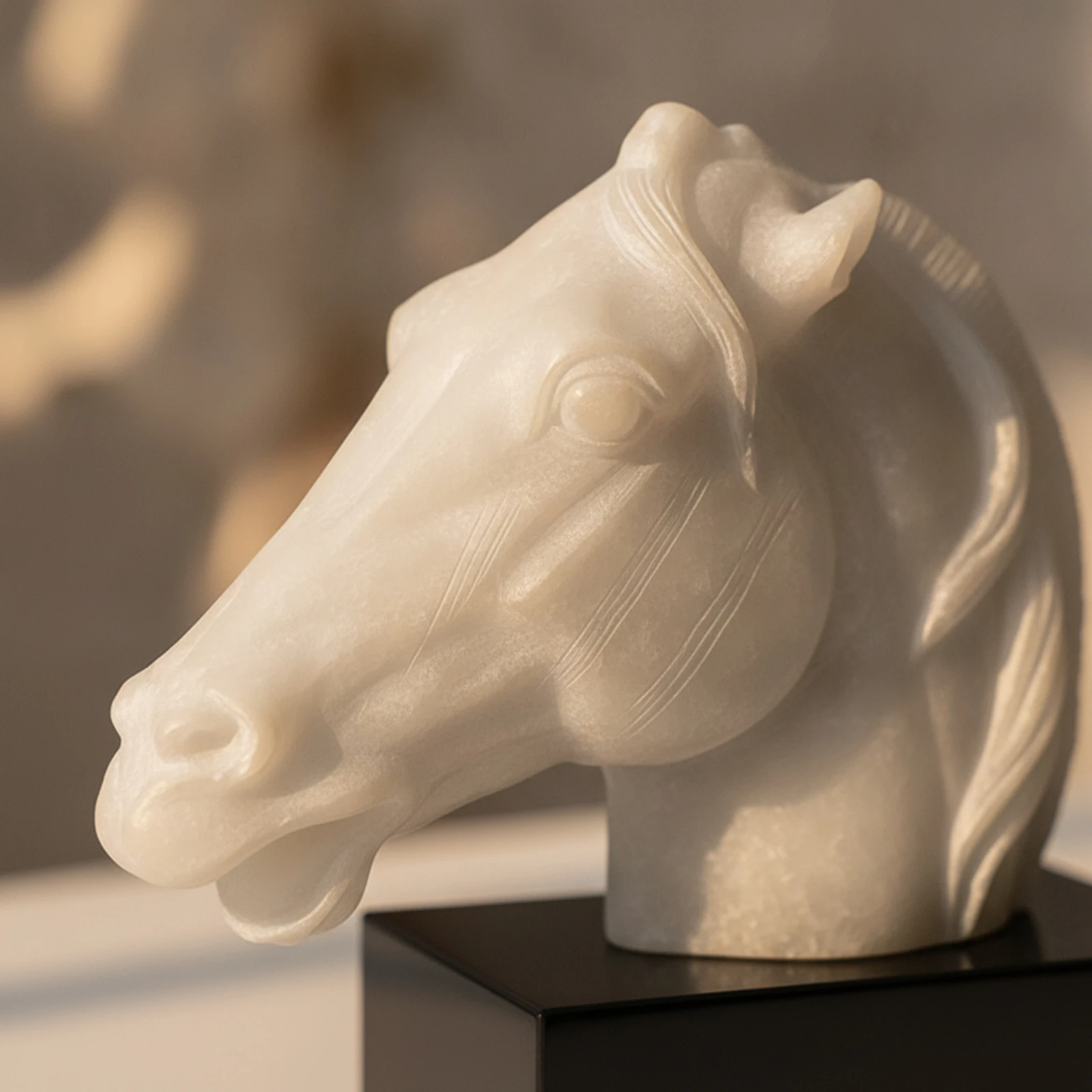 Horse Head Statue Resin Horse Head Sculpture Tabletop Long-Lasting for Home Decorators, Living Room, Entryway