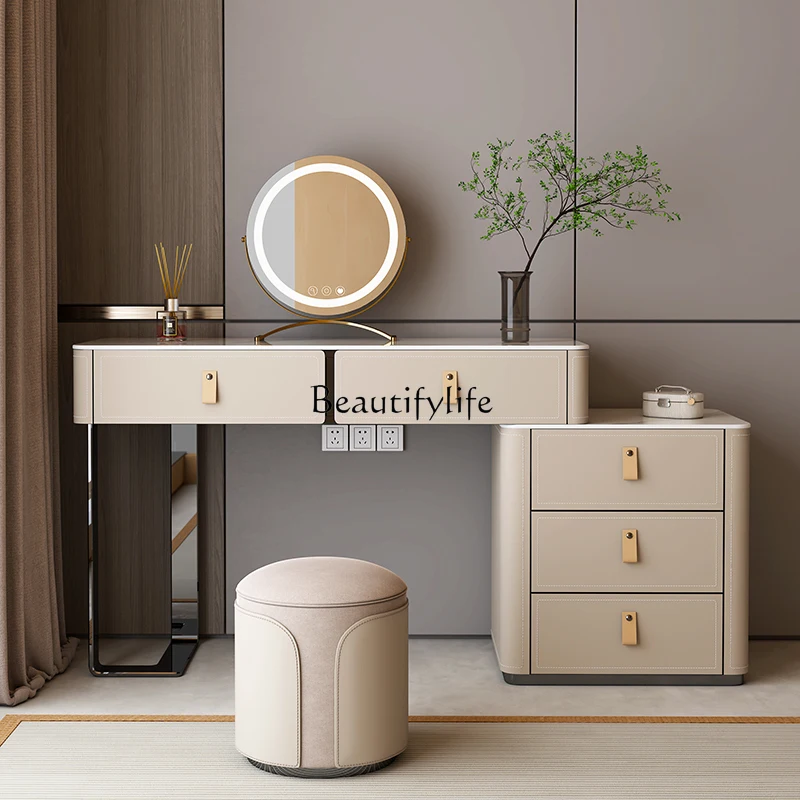 

Light luxury high-end bedroom bedside cabinet solid wood storage cabinet dressing table