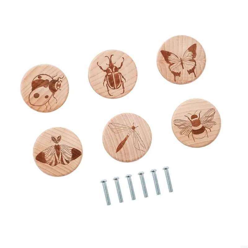 Natural Dresser Handle With Antislip Grip Cartoon Animal Children Room Cabinet Knob Nursery Decoration