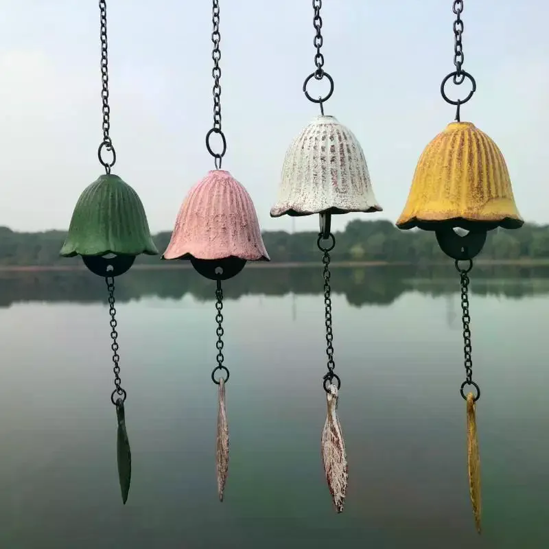 Creative Cast Iron Wind Chime Hanging Decoration Metal Retro Hanging Leaf Bell Balcony Outdoor Garden Hanging Decoration