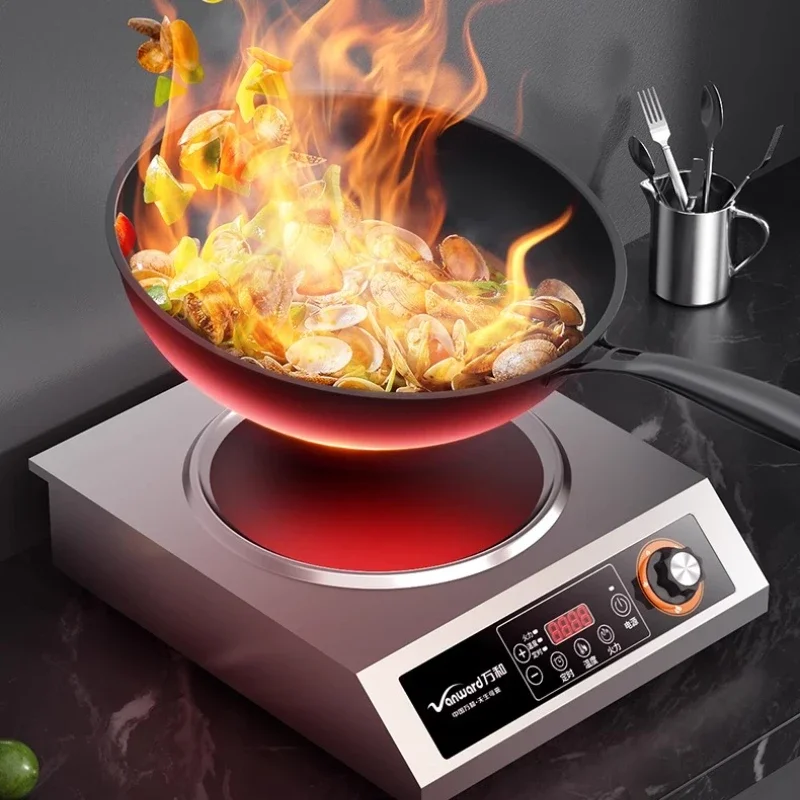 

Новая индукционная плита, бытовая вогнутая, 3500 Вт, мощная, коммерческая, новая электромагнитная плита для приготовления пищи, интеллектуальное время