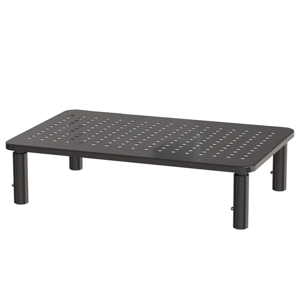 공기 통풍구가 있는 모니터 스탠드 데스크 모니터 정리함, 높이 조절 가능, 컴퓨터 랙 금속 선반 거치대 데스크 정리함, 3 개