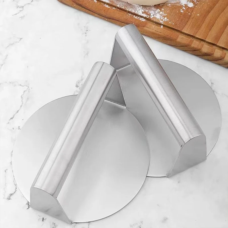 الفولاذ المقاوم للصدأ سحق برغر الصحافة همبرغر باتيات اللحوم مهروسة دائري اللحوم الصحافة قالب لحوم ديلي اكسسوارات المطبخ #2