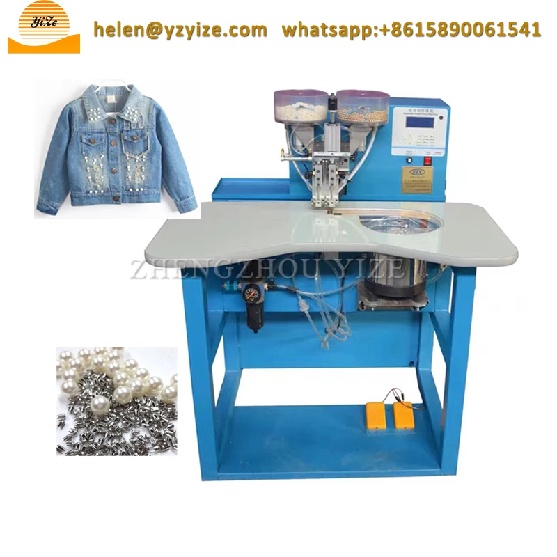 Automatic pearl setting and nail riveting machine Pipe rivet beading machines for clothes leather lace shoes