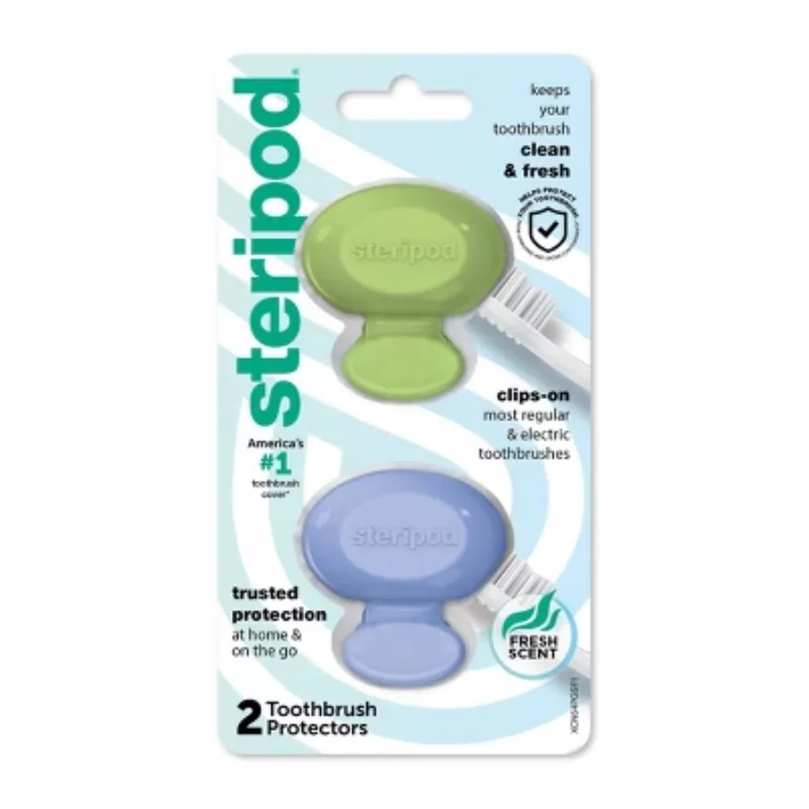 

Toothbrush Protective Case - Trial Pack - 2 Pieces,These toothbrush protectors are made from durable, food-grade plastic