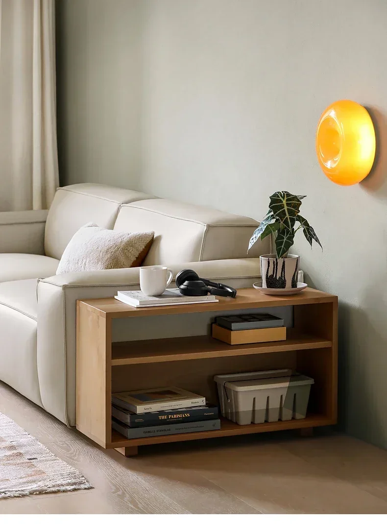 series oak solid wood edge table/sofa side table magazine storage cabinet