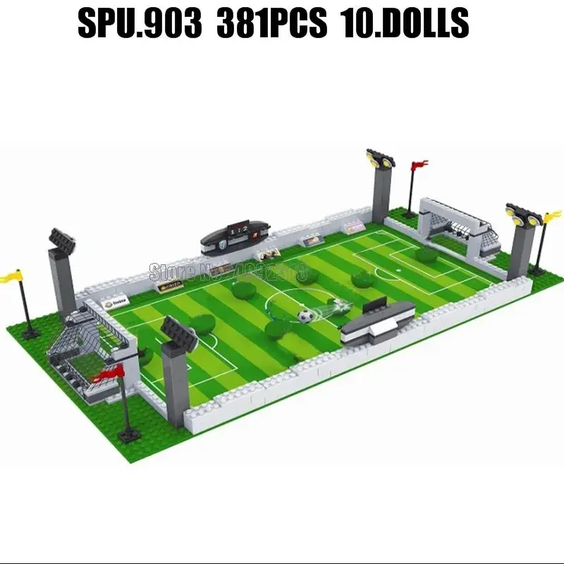 25690 381pcs Boy Sport Football Soccer 10 Dolls Building Block Toy